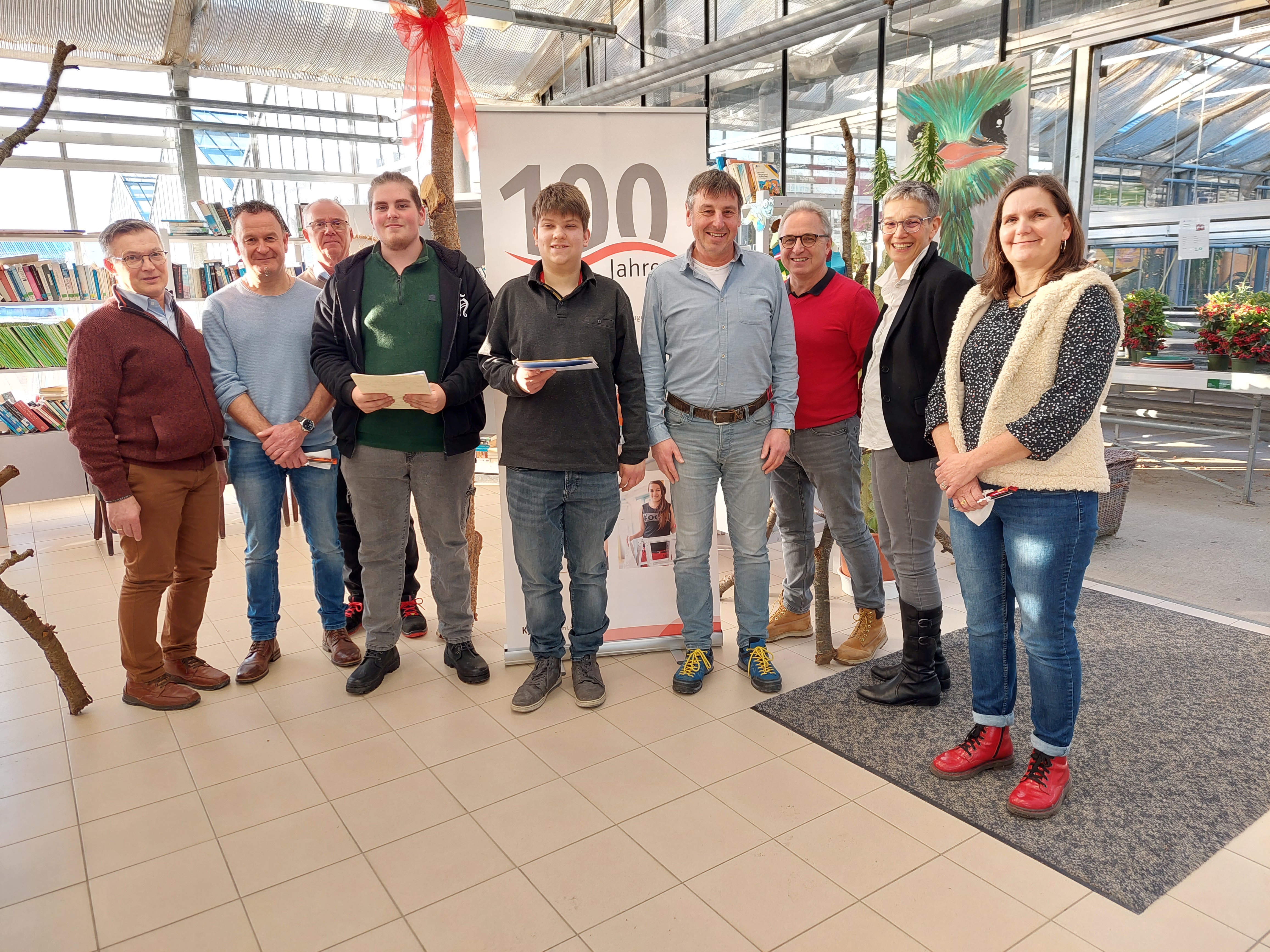 Verabschiedung der Werker im Gartenbau, Fachrichtung Baumschule. Foto: KJF Augsburg / Matthias Knakowski