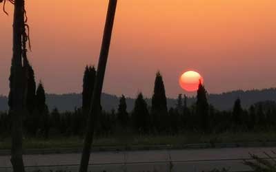 Einen traumhaften Sonnenaufgang erlebten die Schüler